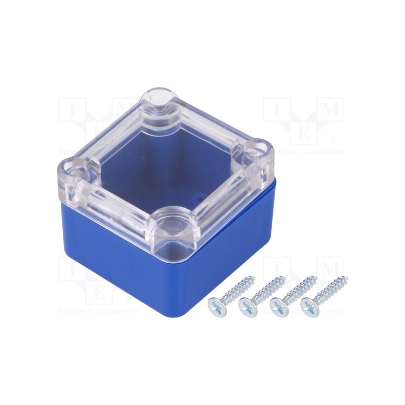 10 pcs : Z116PH ABS BLUE - Enclosure: multipurpose, X: 49mm, Y: 51mm, Z: 36mm, ABS, blue, gasket