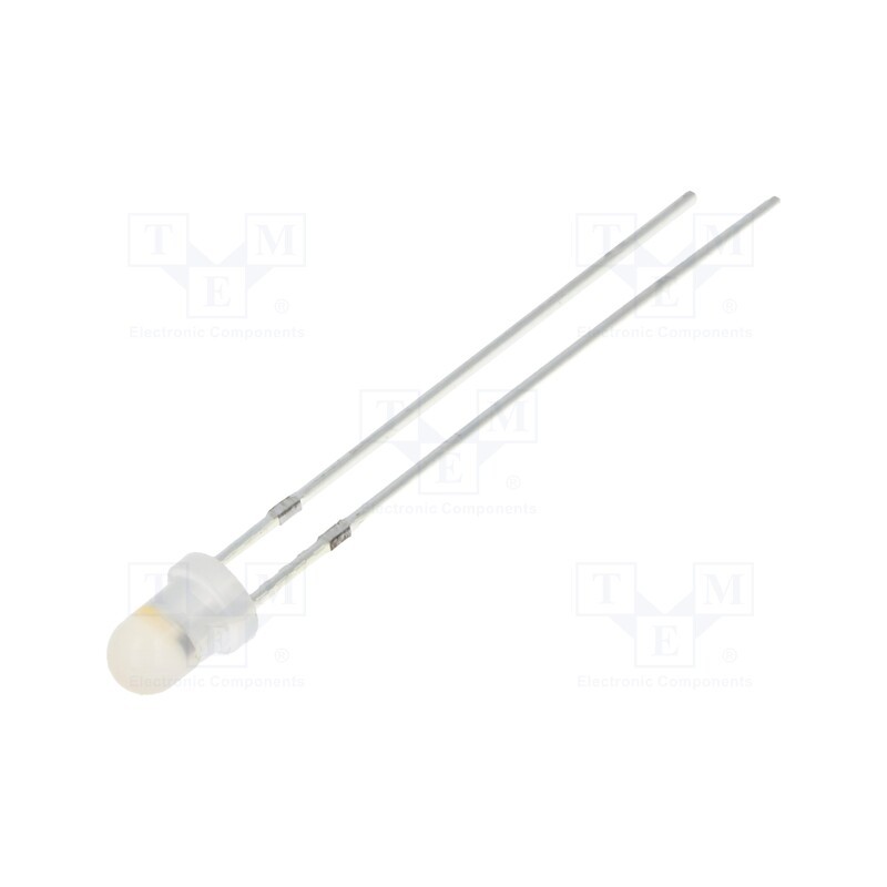 10 pcs : OSM5DS3162A - LED, 3mm, white warm, blinking, 1560÷2180mcd, 60°, 3÷5V, 20mA, 1.8Hz