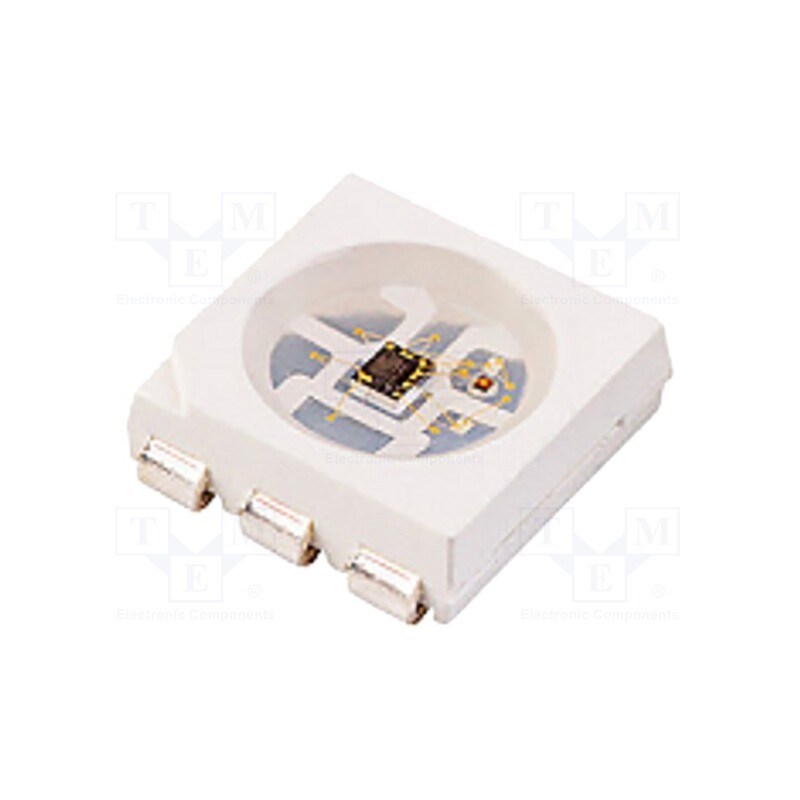 10 pcs : N0M59S06IC - Programmable LED, SMD, 5050,PLCC6, RGB, 5x5x1.6mm, 120°, 20mA