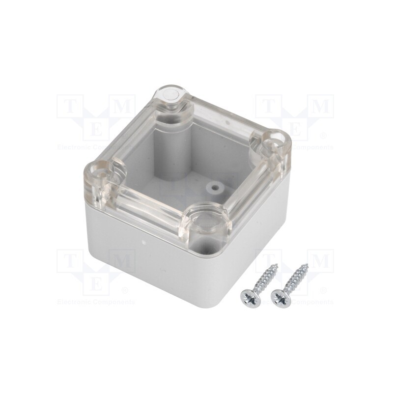 10 pcs : Z116JPH ABS - Enclosure: multipurpose, X: 49mm, Y: 51mm, Z: 36mm, ABS, grey, gasket