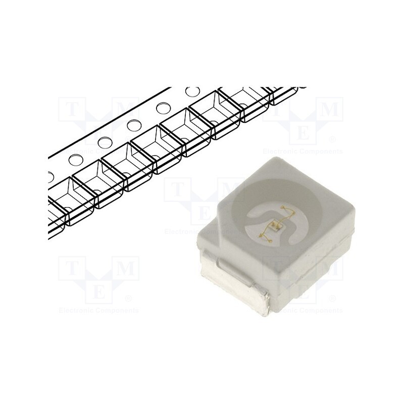 10 pcs : OSPG51B1S - LED, SMD, 3528,PLCC2, green, 330mcd, 3.5x2.8x1.9mm, 120°, 2.8÷4V
