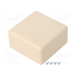 10 pcs : PP083M-S - Enclosure: multipurpose, X: 71mm, Y: 71mm, Z: 37mm, ABS, ivory