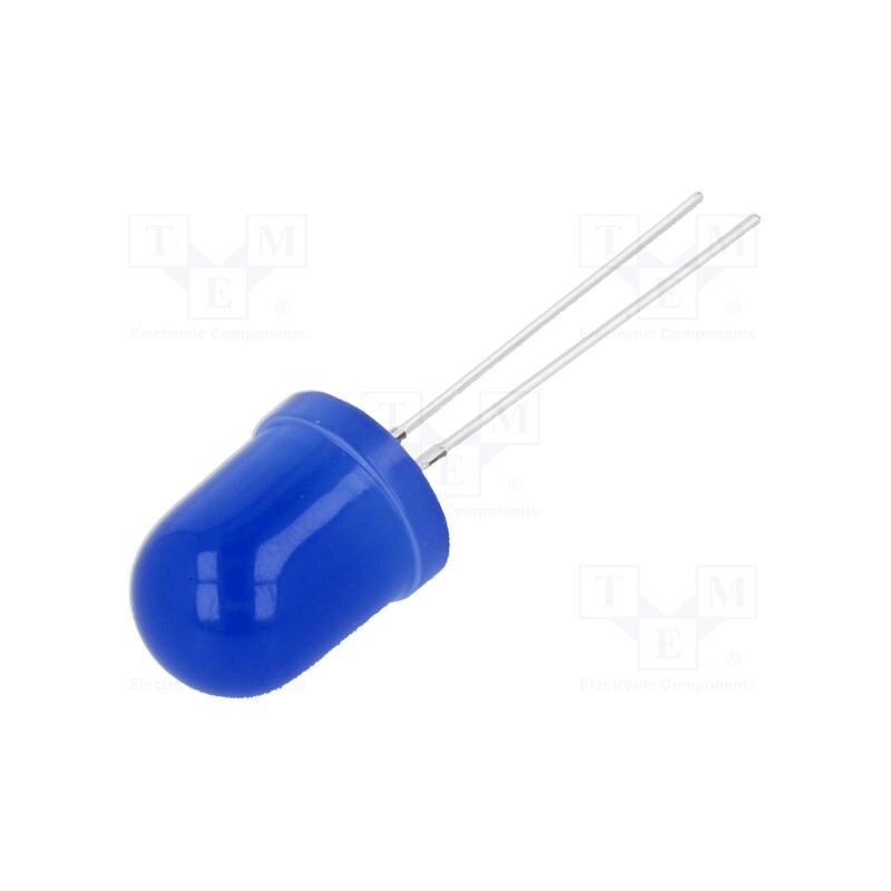 10 pcs : OSB4YSA134A - LED, 10mm, blue, blinking, 220÷330mcd, 30°, 3÷5V, 20mA, Front: convex