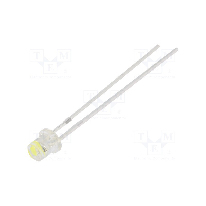 10 pcs : OSW5DS34E1A - LED, 3mm, white cold, blinking, 1120÷1560mcd, 140°, 3÷5V, 20mA