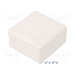 10 pcs : PP117W-S - Enclosure: multipurpose, X: 71mm, Y: 71mm, Z: 37mm, ABS, white