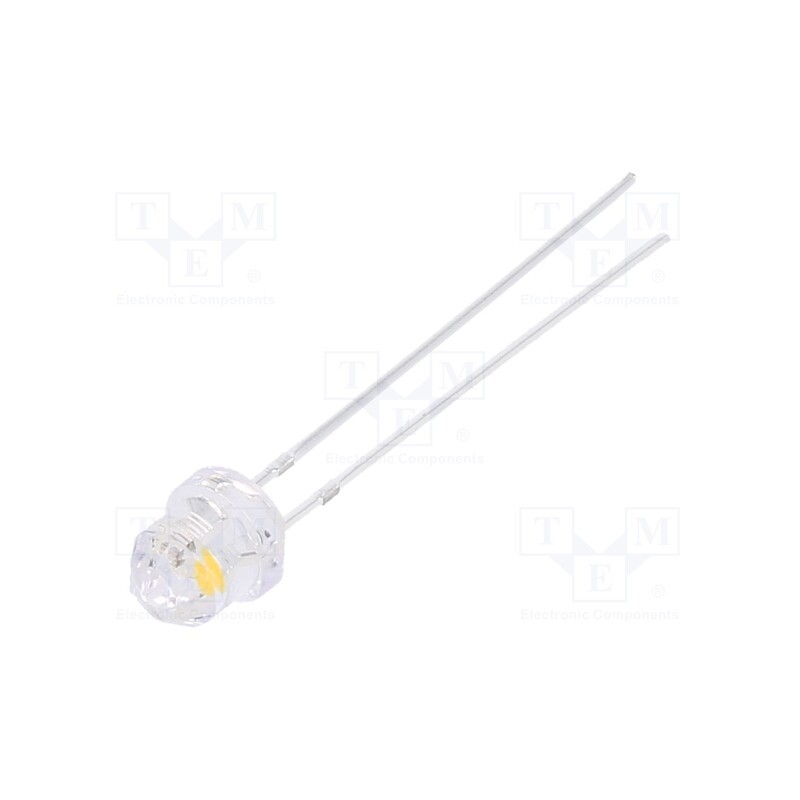 10 pcs : OSM5DSEDD1A-1.8HZ - LED, 4.85mm, white warm, blinking, 1120÷1560mcd, 3÷5V, 20mA, 1.8Hz