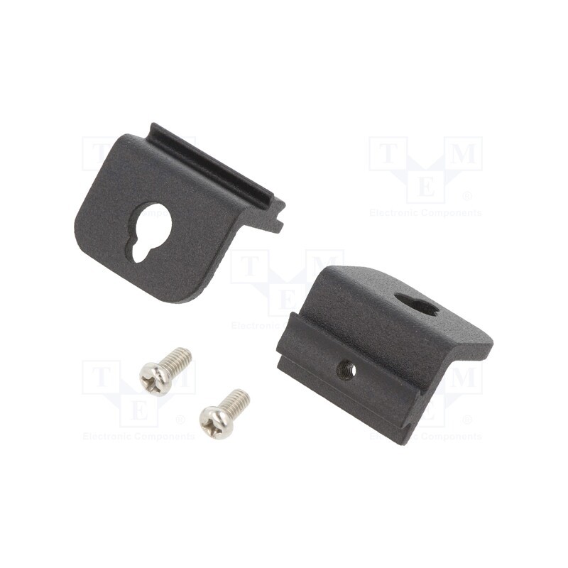 10 set : ALMF-002PBK - Set of clips, aluminium, black