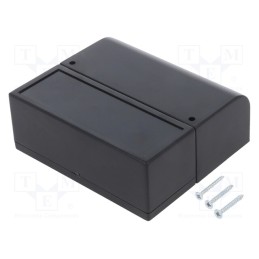 10 pcs : KM-123BK - Enclosure: wall mounting, X: 85.1mm, Y: 96.6mm, Z: 35.7mm, ABS, black