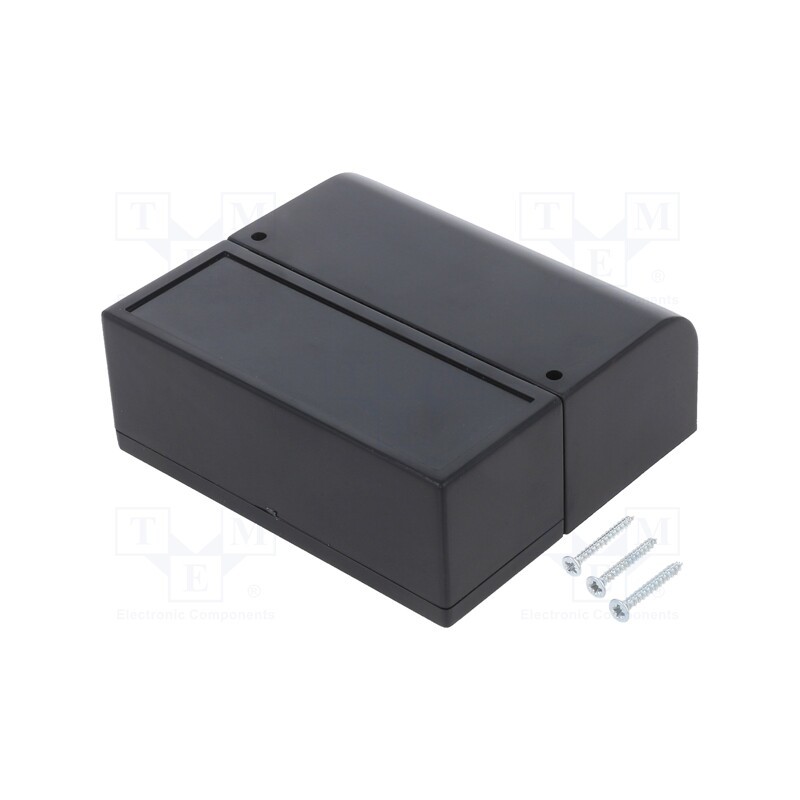 10 pcs : KM-123BK - Enclosure: wall mounting, X: 85.1mm, Y: 96.6mm, Z: 35.7mm, ABS, black