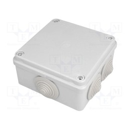 10 pcs : S-BOX 106 - Enclosure: junction box, X: 100mm, Y: 100mm, Z: 50mm, IP65, grey