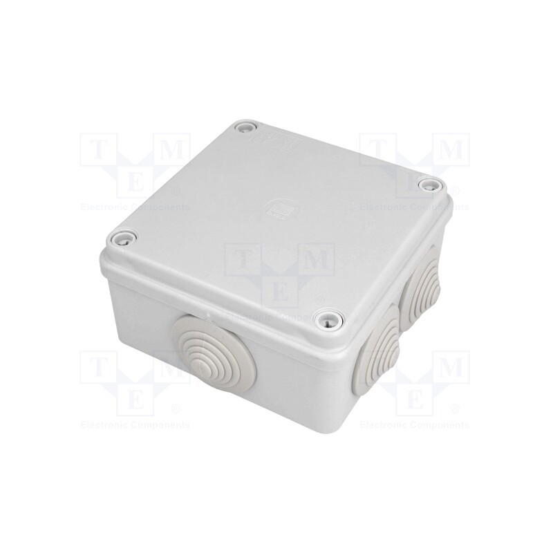 10 pcs : S-BOX 106 - Enclosure: junction box, X: 100mm, Y: 100mm, Z: 50mm, IP65, grey