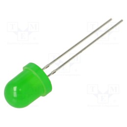 10 pcs : OSG5TS8134A - LED, 8mm, green, blinking, 1120÷1560mcd, 60°, 3÷5V, 20mA, 1.8Hz