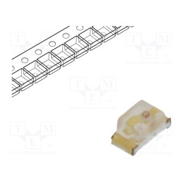 10 pcs : NTE30005 - LED, SMD, 0603, red, 36÷100mcd, 1.6x0.8x0.75mm, 120°, 1.85÷2.5V