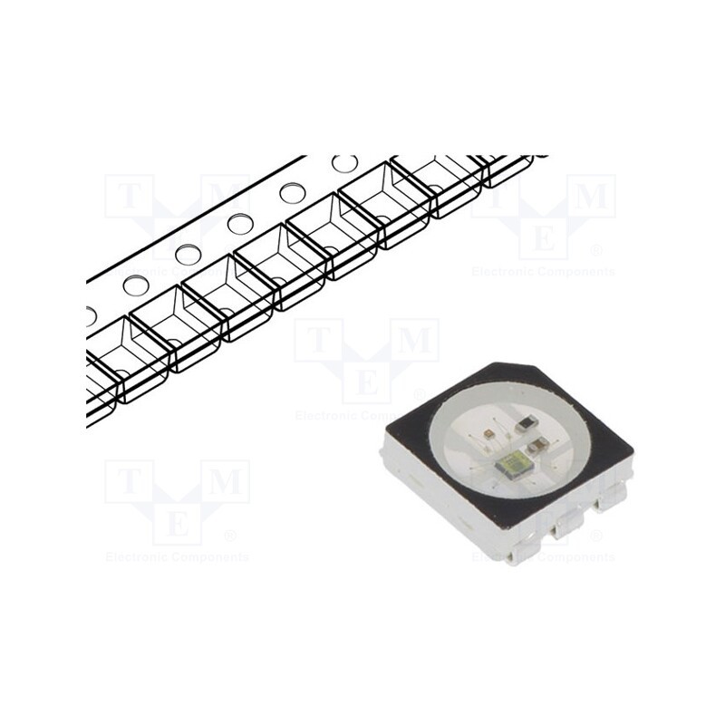 10 pcs : WS2813B-B - Programmable LED, SMD, 5050,PLCC6, RGB, 5x5x1.6mm, 3.5÷5.3V