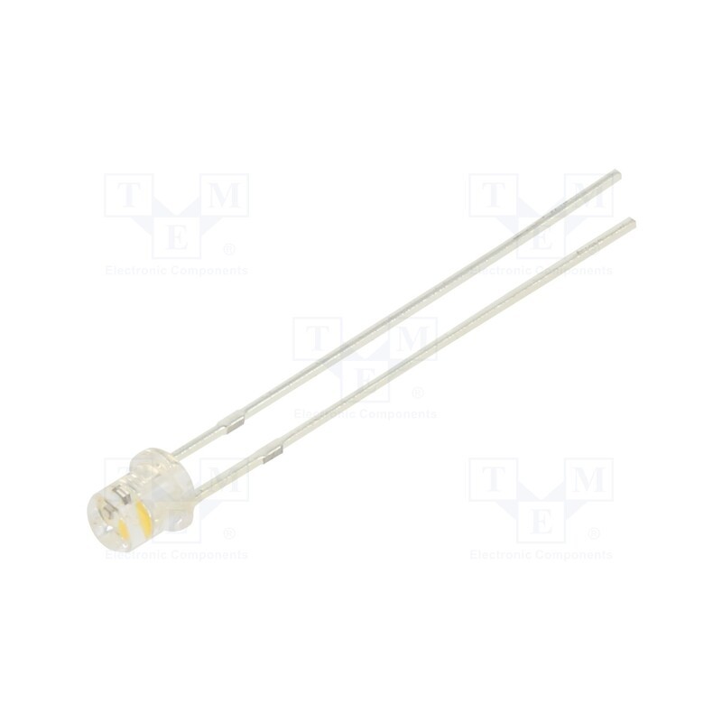 10 pcs : OSM5DS34E1A - LED, 3mm, white warm, blinking, 1120÷1560mcd, 140°, 3÷5V, 20mA
