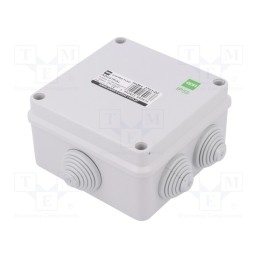 10 pcs : 292592 - Enclosure: junction box, X: 129mm, Y: 129mm, Z: 61mm, IP55, grey