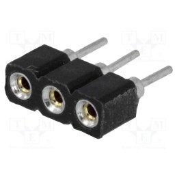 50 pcs : DS1002-01-1*3V13-JK - Socket, pin strips, female, PIN: 3, turned contacts, straight, THT