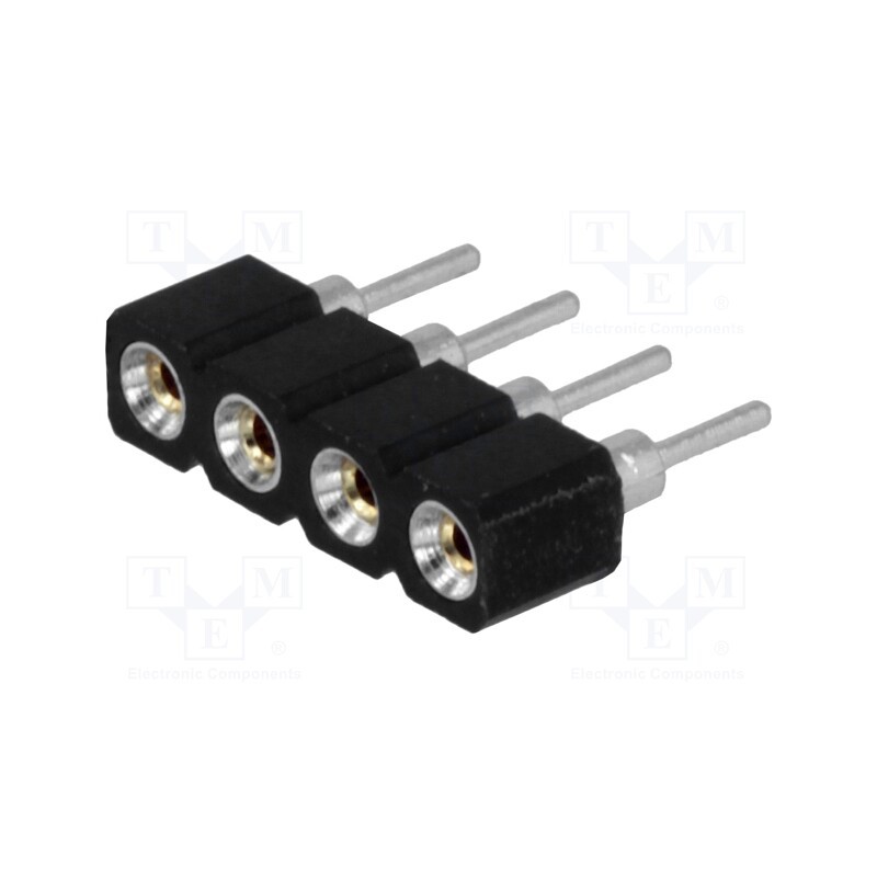 50 pcs : DS1002-01-1*4V13-JK - Socket, pin strips, female, PIN: 4, turned contacts, straight, THT