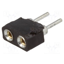 50 pcs : DS1002-01-2*1V13-JK - Socket, pin strips, female, PIN: 2, turned contacts, straight, THT