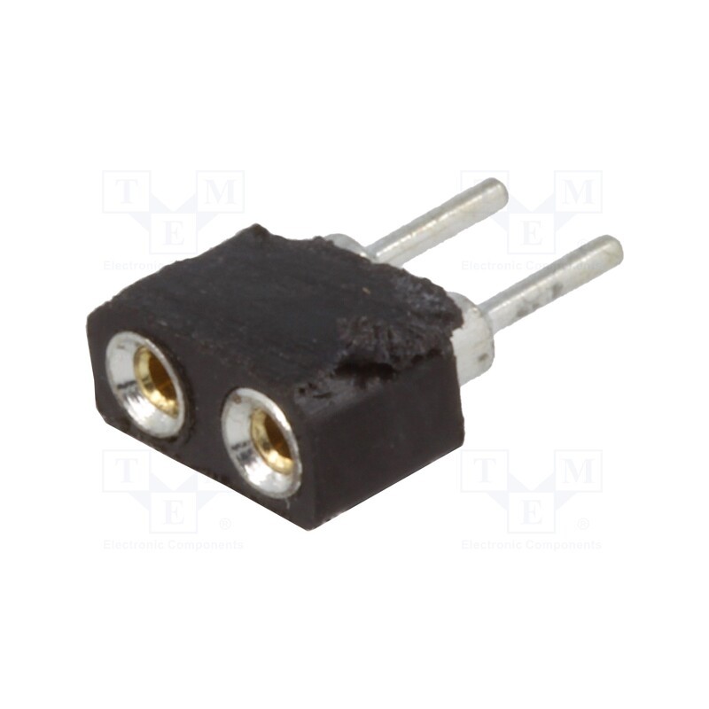 50 pcs : DS1002-01-2*1V13-JK - Socket, pin strips, female, PIN: 2, turned contacts, straight, THT