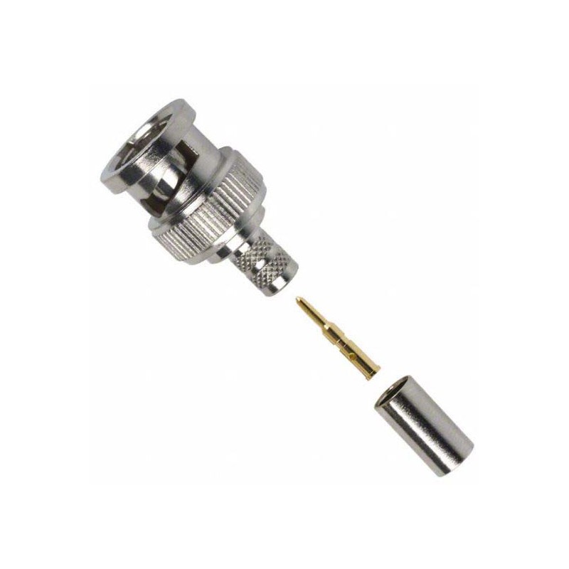 2 pcs - Amphenol RF BNC Series, Plug Cable Mount BNC Connector, 50Ω, Crimp Termination, Straight Body