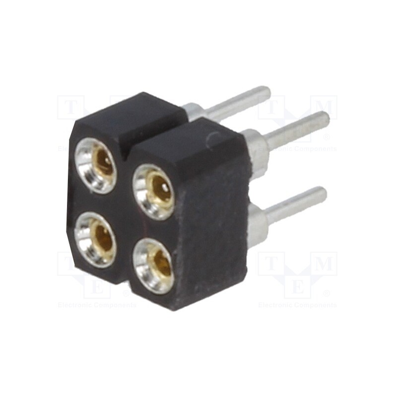 50 pcs : DS1002-01-2*2V13-JK - Socket, pin strips, female, PIN: 4, turned contacts, straight, THT