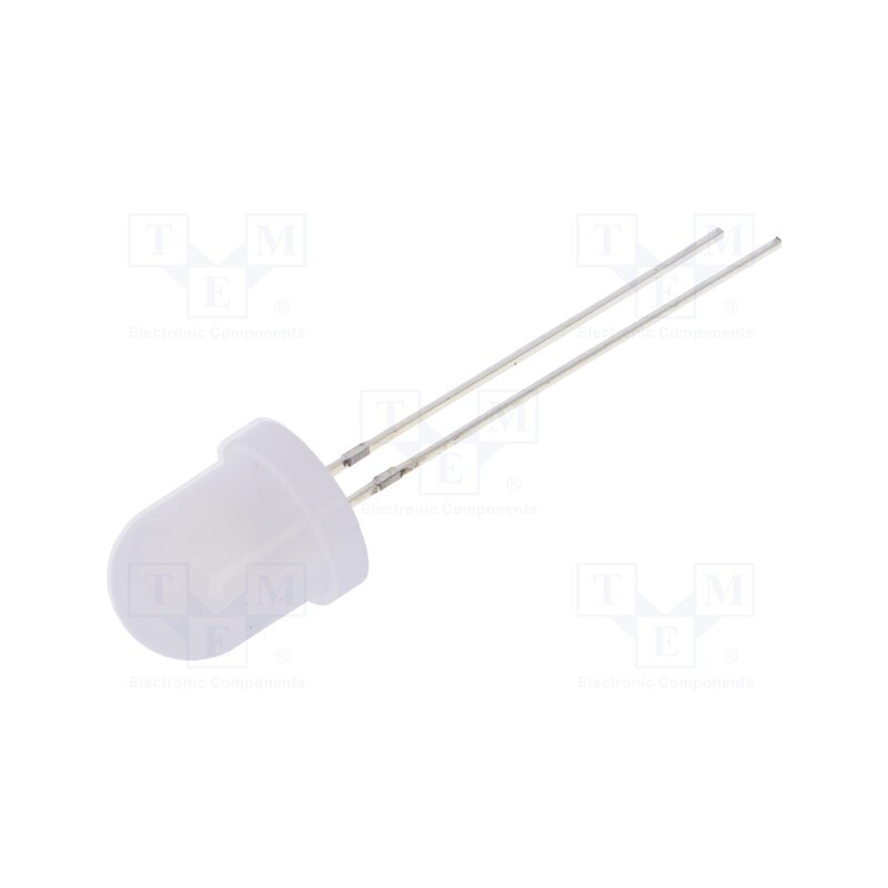10 pcs : OSW5DS8132A - LED, 8mm, white cold, blinking, 1120÷1560mcd, 60°, 3÷5V, 20mA, 1.8Hz