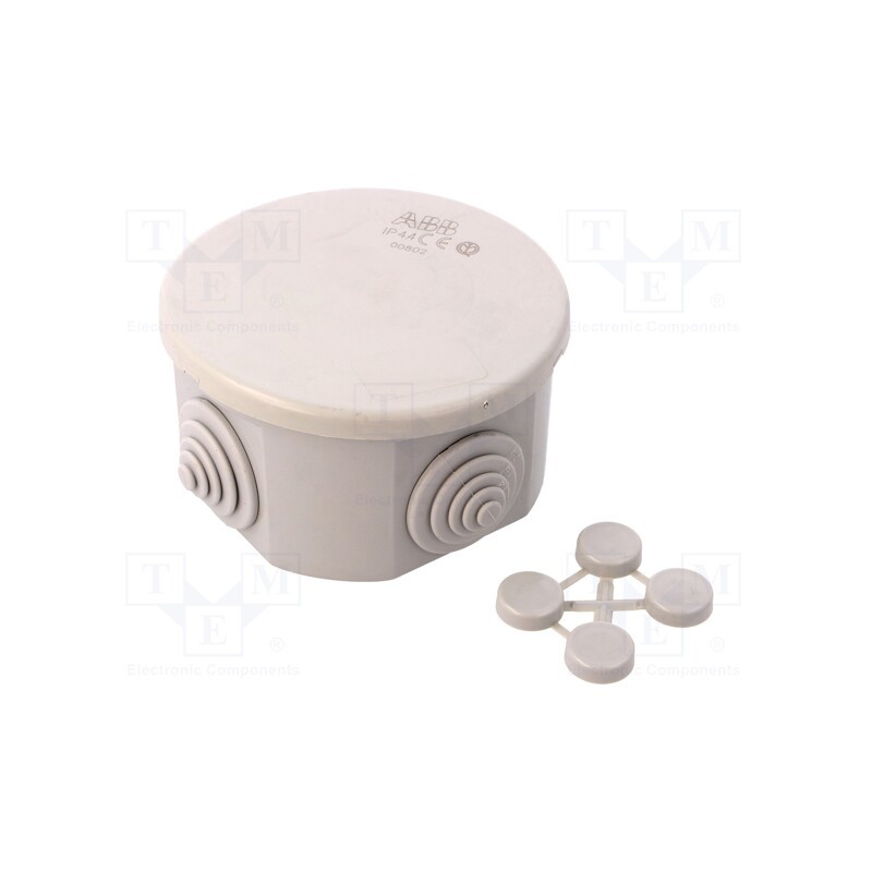10 pcs : 802 - Enclosure: junction box, Ø: 80mm, Z: 40mm, wall mount, IP44, grey