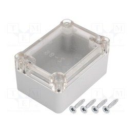 10 pcs : Z96JPH ABS - Enclosure: multipurpose, X: 50mm, Y: 70mm, Z: 36mm, ABS, grey, gasket