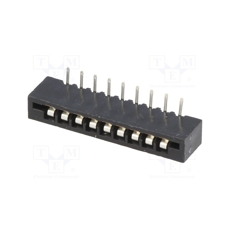 50 pcs : DS1020-09RT1D - Connector: FFC/FPC, angled 90°, PIN: 9, Non-ZIF, THT, tinned, 20mΩ