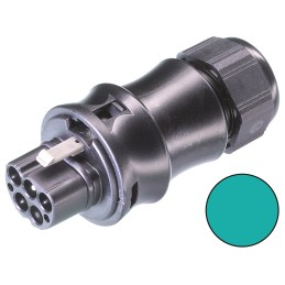 1 pcs - Wieland RST20i5 Series Circular Connector, 5-Pole, Male, Cable Mount, 20A, IP68