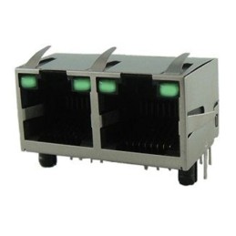 2 pcs - Amphenol RJE39 Series Female RJ45 Connector, PCB Mount