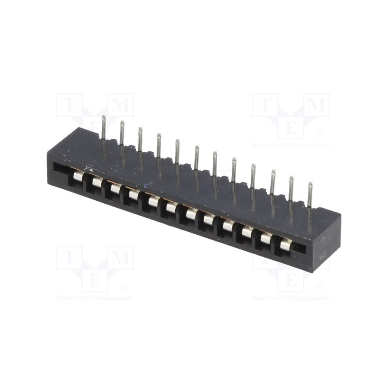 50 pcs : DS1020-12RT1D - Connector: FFC/FPC, angled 90°, PIN: 12, Non-ZIF, THT, tinned, 20mΩ