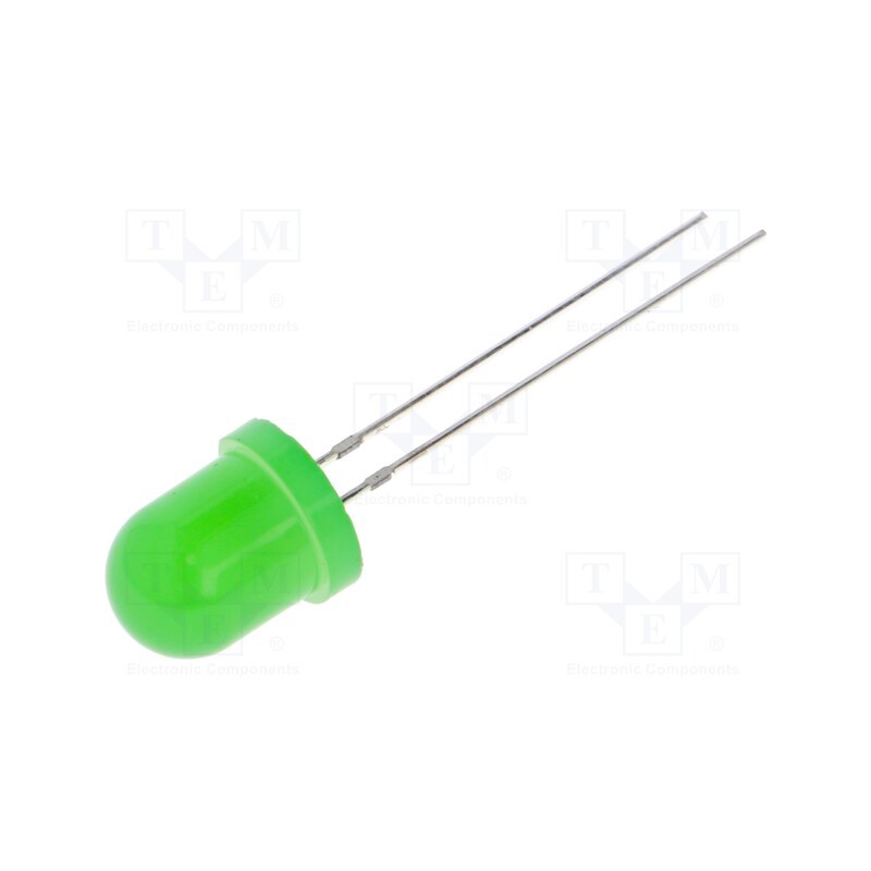 10 pcs : OSG8HS8134A - LED, 8mm, yellow green, blinking, 100÷150mcd, 60°, 3÷5V, 20mA, 1.8Hz