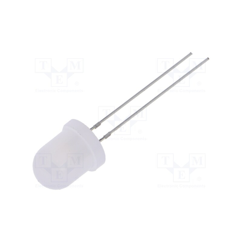 10 pcs : OSM5DS8132A - LED, 8mm, white warm, blinking, 1120÷1560mcd, 60°, 3÷5V, 20mA, 1.8Hz