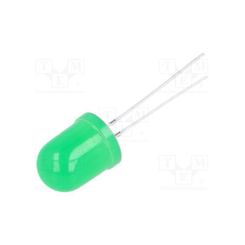 10 pcs : OSG5TSA134A - LED, 10mm, green, blinking, 1120÷1560mcd, 30°, 3÷5V, 20mA