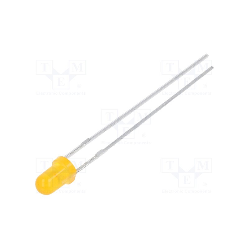 10 pcs : NTE3143 - LED, 3mm, orange, 35mcd, 40°, Front: convex, 2.05V, No.of term: 2