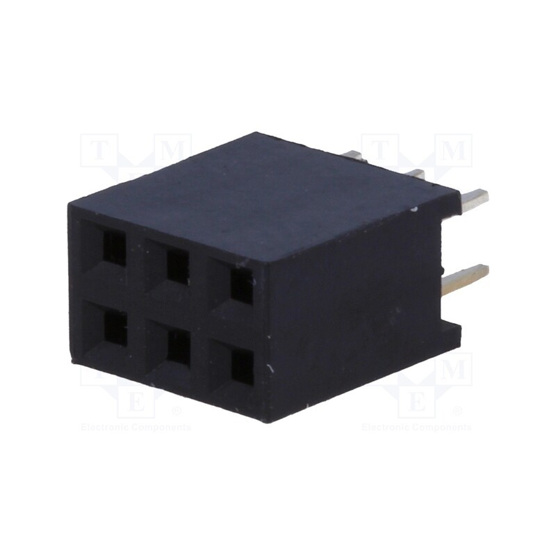 50 pcs : DS1023-2*3S21 - Socket, pin strips, female, PIN: 6, straight, 2.54mm, THT, 2x3, 3A