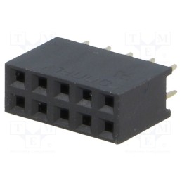 50 pcs : DS1023-2*5S21 - Socket, pin strips, female, PIN: 10, straight, 2.54mm, THT, 2x5, 3A