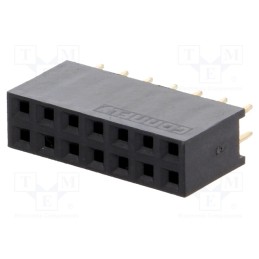 50 pcs : DS1023-2*7S21 - Socket, pin strips, female, PIN: 14, straight, 2.54mm, THT, 2x7, 3A