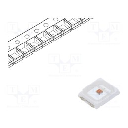 10 pcs : RP32E1-YUT-FR - LED, 2835, 120°, flat, 2.8x3.5x0.65mm, Pmax: 300mW, P opt: 45mW