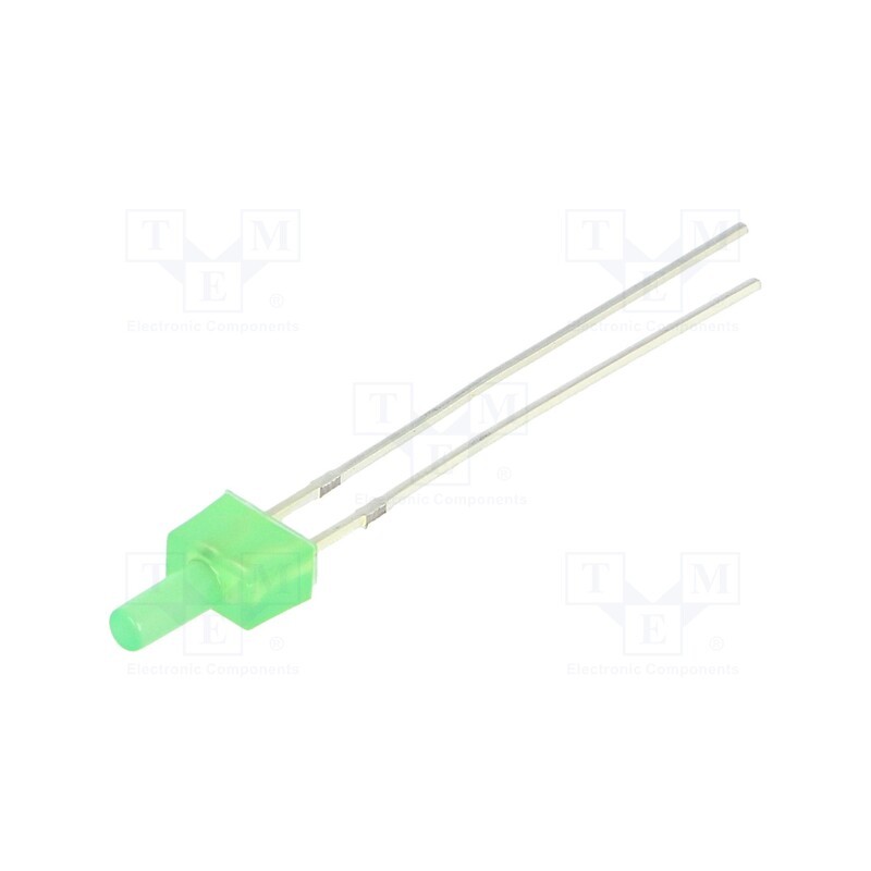 10 pcs : OSG5TS7K94B - LED, 2mm, green, blinking, 220÷330mcd, 90°, 3÷5V, 20mA, Front: flat