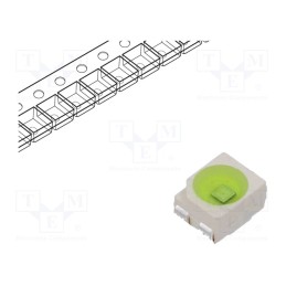 10 pcs : OSB64LS3C1A-CRLED14 - LED, SMD, 3528,PLCC4, blue (ice blue), 2100mcd, 3.5x2.8x1.9mm