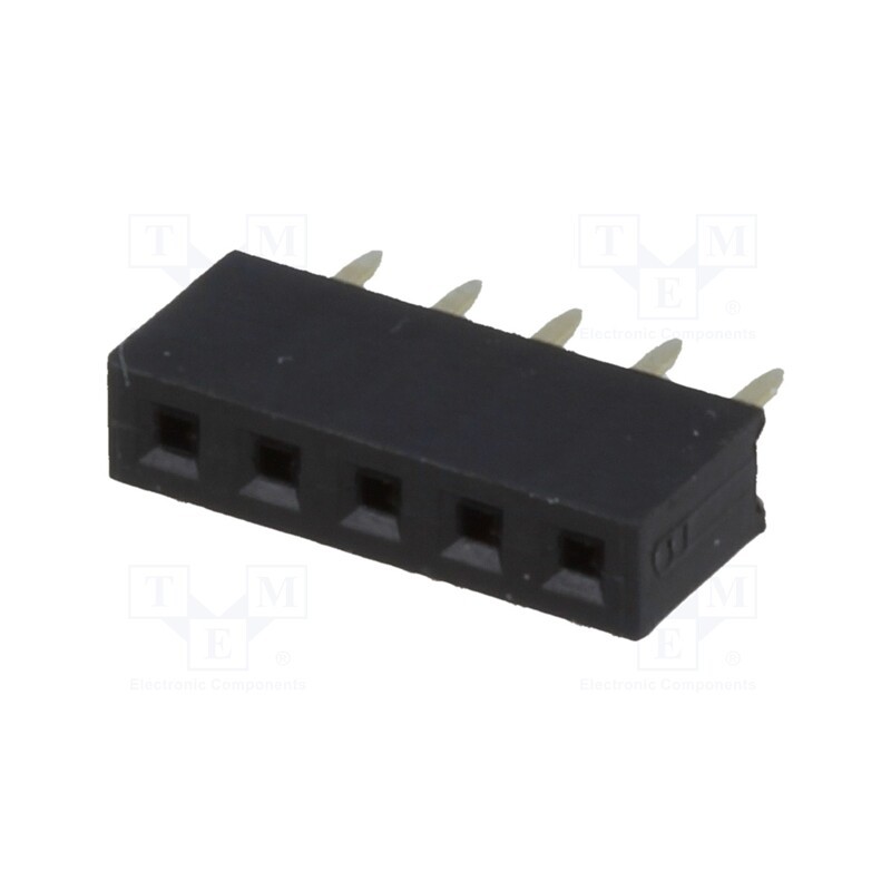 50 pcs : DS1026-01-1*5S8BV - Socket, pin strips, female, PIN: 5, straight, 2mm, THT, 1x5, L2.7mm