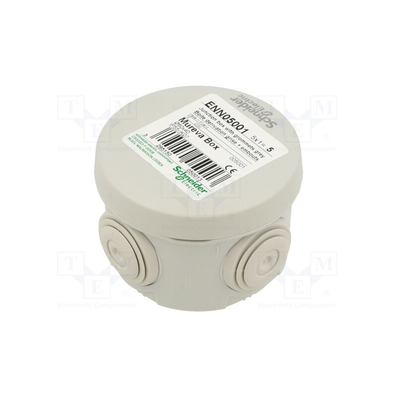 10 pcs : ENN05001 - Enclosure: junction box, Ø: 72mm, Z: 50mm, wall mount, IP55, grey