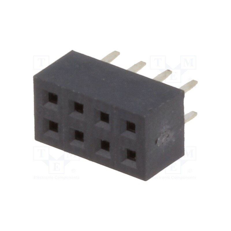 50 pcs : DS1026-05-2*4S8BV - Socket, pin strips, female, PIN: 8, straight, 2mm, THT, 2x4, L2.7mm