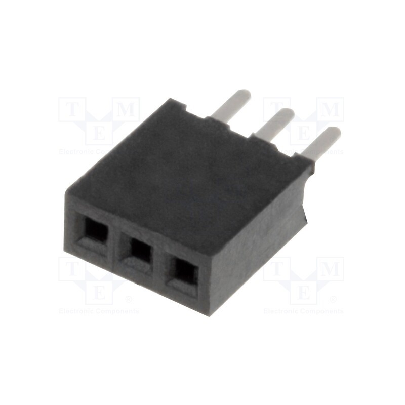 50 pcs : DS1065-01-1*3S8BV - Socket, pin strips, female, PIN: 3, straight, 1.27mm, THT, 1x3, 1A
