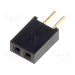 50 pcs : DS1065-03-2*1S8BV - Socket, pin strips, female, PIN: 2, straight, 1.27mm, THT, 2x1, 1A