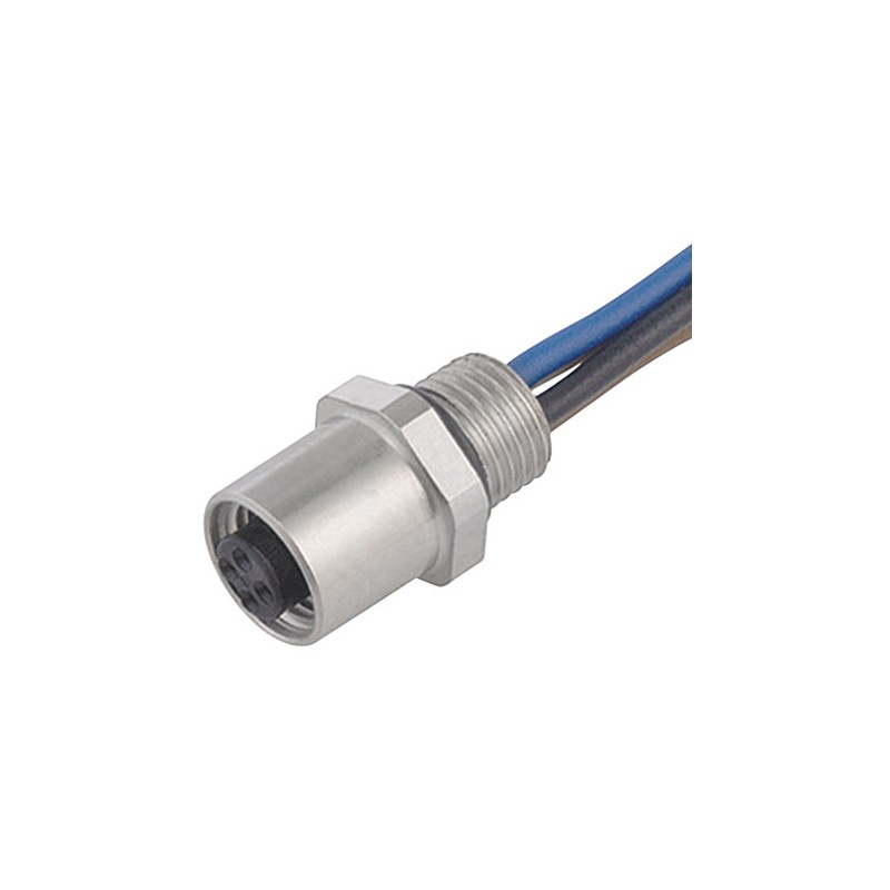 1 pcs - Binder Circular Connector, 3 Contacts, Panel Mount, M5 Connector, Socket, Female, IP67, 707 Series