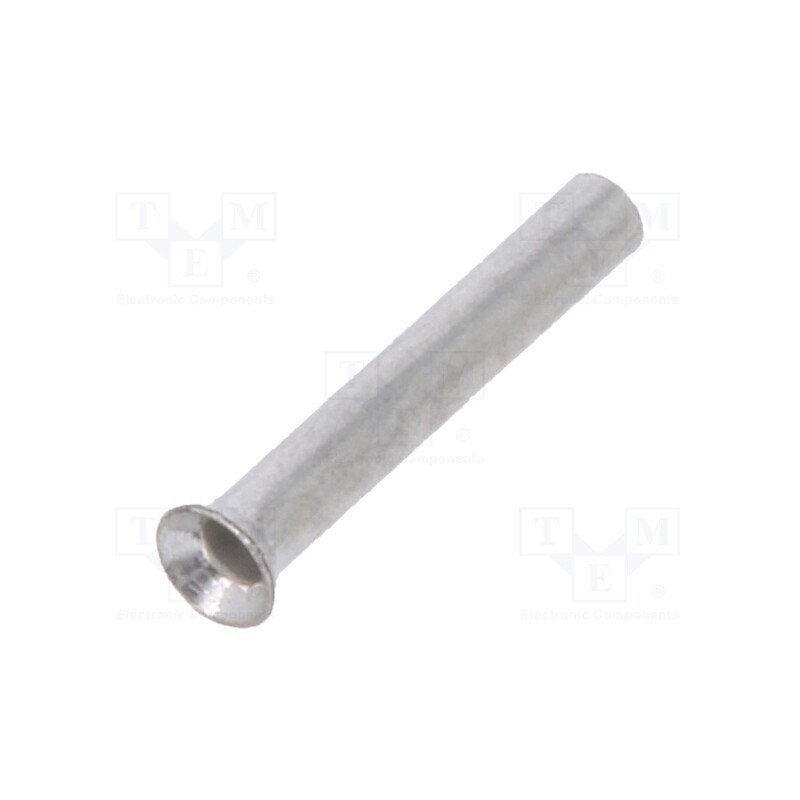 100 pcs : E08KH-01010100100 - Tip: bootlace ferrule, non-insulated, copper, 0.14mm2, 6mm, tinned
